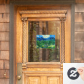 Van Gogh Olijfbomen in een bergachtig landschap Raamsticker (Huis Deur)