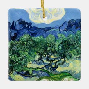 Van Gogh - Olijfbomen met Alpilles-achtergrond Keramisch Ornament