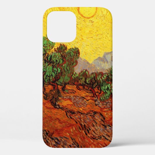 Van Gogh Olijfbomen met gele hemel en zon Case-Mate iPhone Case (Achterkant)