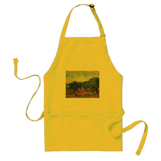 Van Gogh Olive Grove met Oranje Sky Standaard Schort (Voorkant)
