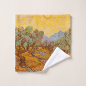 Van Gogh Olive Trees Yellow Sun Sky Bad Handdoek (Wasdoekje)