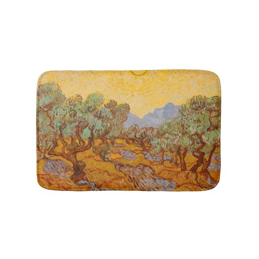 Van Gogh Olive Trees Yellow Sun Sky Badmat (Voorkant)