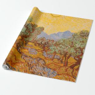 Van Gogh Olive Trees Yellow Sun Sky Cadeaupapier