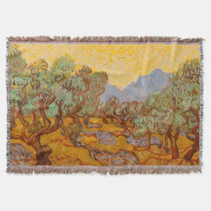 Van Gogh Olive Trees Yellow Sun Sky Deken