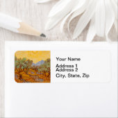 Van Gogh Olive Trees Yellow Sun Sky Etiket (Insitu)