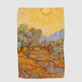 Van Gogh Olive Trees Yellow Sun Sky Golfhanddoek (Voorkant)