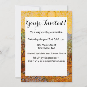 Van Gogh Olive Trees Yellow Sun Sky Kaart