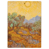 Van Gogh Olive Trees Yellow Sun Sky Klembord (Achterkant)