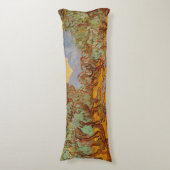 Van Gogh Olive Trees Yellow Sun Sky Lichaamskussen (Voorkant Verticaal)