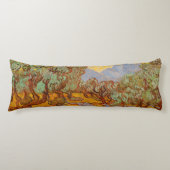 Van Gogh Olive Trees Yellow Sun Sky Lichaamskussen (Voorkant)