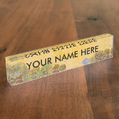 Van Gogh Olive Trees Yellow Sun Sky Naambordje (Zijkant)