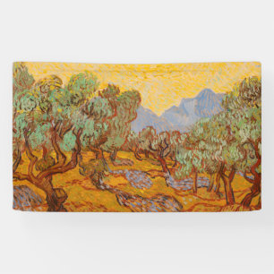 Van Gogh Olive Trees Yellow Sun Sky Spandoek