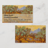 Van Gogh Olive Trees Yellow Sun Sky Visitekaartje (Voorkant / Achterkant)