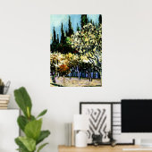 Van Gogh - Orchard Omringd door Cypresses Poster (Thuiskantoor)