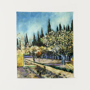Van Gogh - Orchard Omringd door Cypresses Wandkleed