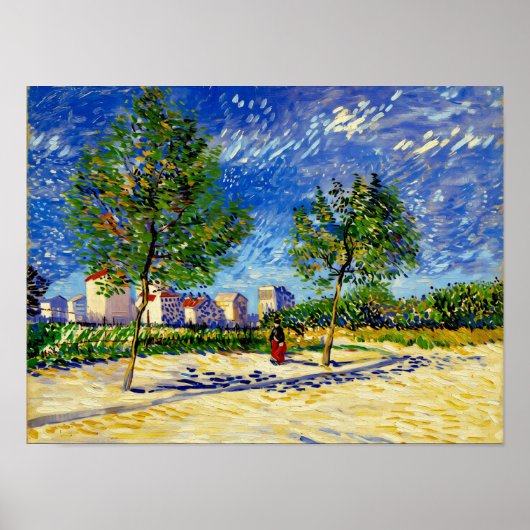 Van Gogh Outskirts of Paris Poster (Voorkant)