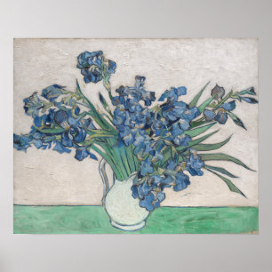 Van Gogh Paarse Irises Vase Floral Painting Poster