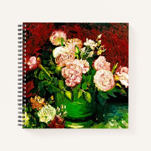 Van Gogh Peonies en Rozen Notitieboek (Voorkant)