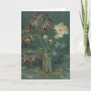 Van Gogh Pioenrozen & Blauwe Delphiniums Kunst Kaart