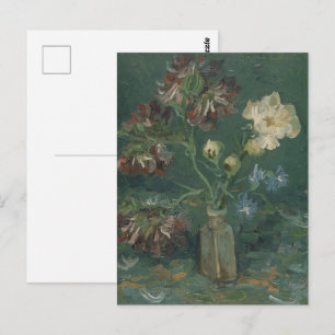 Van Gogh Pioenrozen & Blauwe Dovenetels Kunst Briefkaart