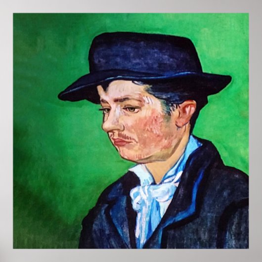 Van Gogh Portret van Armand Rouin Poster (Voorkant)