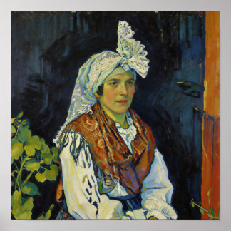 Van Gogh Portret van Boerin Poster
