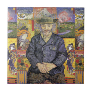 Van Gogh Portret van Pere Tanguy Post-Impressionis Tegeltje