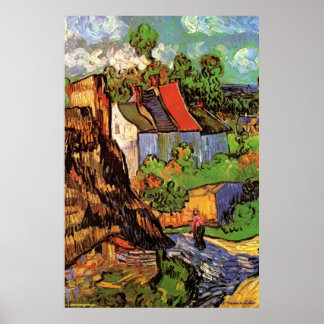 Van Gogh Posters - "Houses in Auvers" 1890 - Kunst
