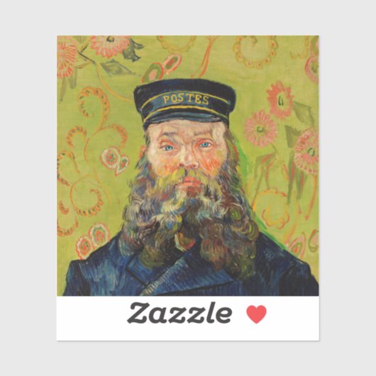 Van Gogh Postman. Portret impressionisme kunst Sticker (Vel)