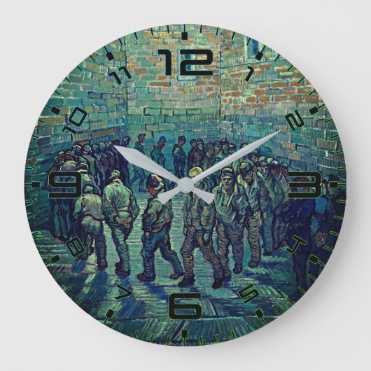 Van Gogh Prisoners' Round Art Clock Grote Klok (Voorkant)