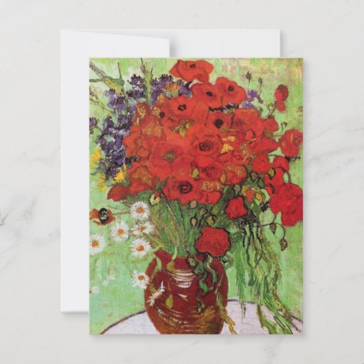 Van Gogh Red Poppies and Daisies Invitations (Devant)