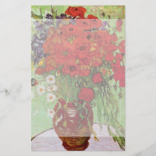 Van Gogh Red Poppies en Daisies, Fijne Kunstbloeme Briefpapier