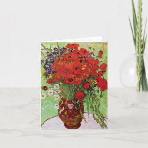 Van Gogh Red Poppies en Daisies Note Card Kaart