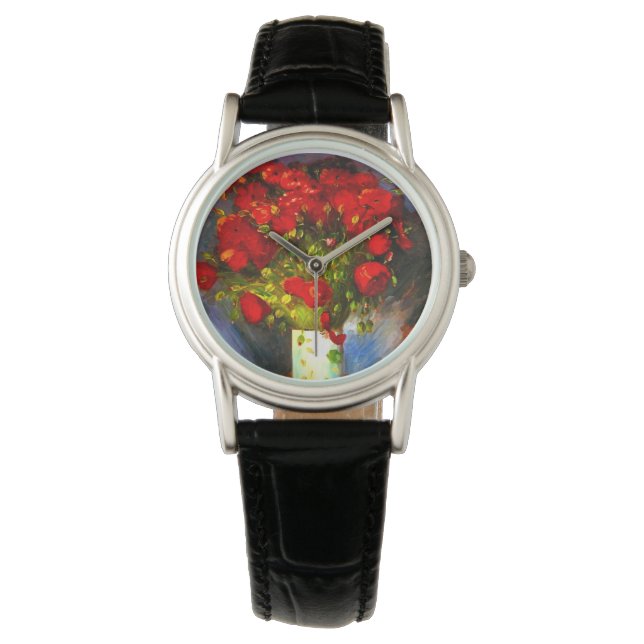 Van Gogh Red Poppies Horloge (Voorkant)
