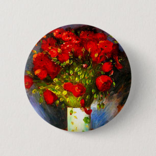 Van Gogh Red Poppies Ronde Button 5,7 Cm