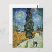 Van Gogh Road Avec Cyprès Carte Postale (Devant / Derrière)