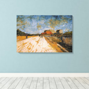 Van Gogh Road die langs de Parijse ramee rijdt Canvas Afdruk