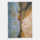 Van Gogh Road die langs de Parijse ramee rijdt Theedoek (Verticaal)