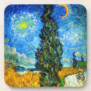 Van Gogh Road met Cypress en Star Bier Onderzetter