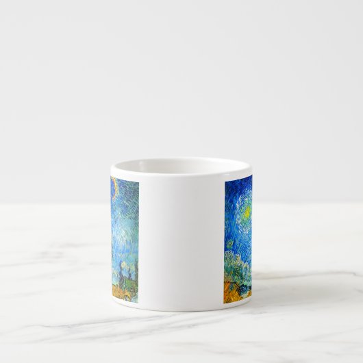 Van Gogh Road met Cypress en Star Espresso Kop (Voorkant)