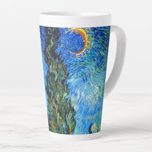 Van Gogh Road met Cypress en Star Latte Mok (Rechterhoek)
