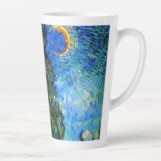 Van Gogh Road met Cypress en Star Latte Mok (Rechts)