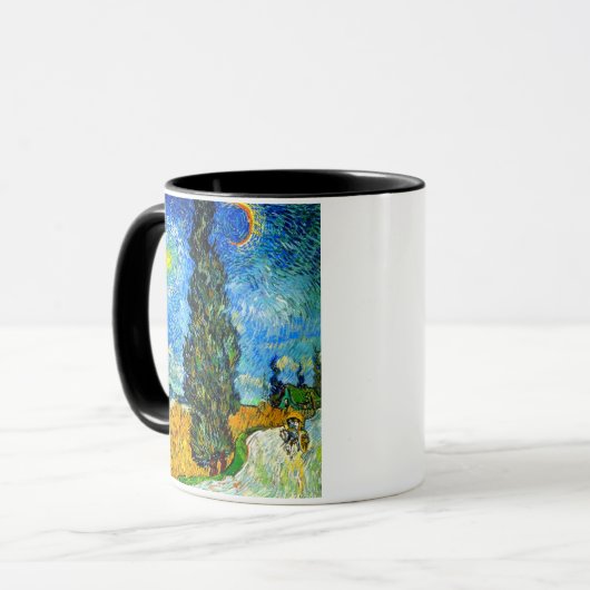 Van Gogh Road met Cypress en Star Mok (Voorkant links)