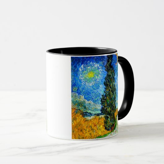 Van Gogh Road met Cypress en Star Mok (Voorkant rechts)