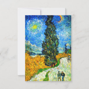 Van Gogh Road met Cypress en Star RSVP Kaartje