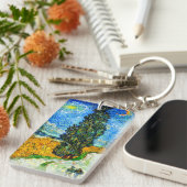 Van Gogh Road met Cypress en Star Sleutelhanger (Voorkant Rechts)