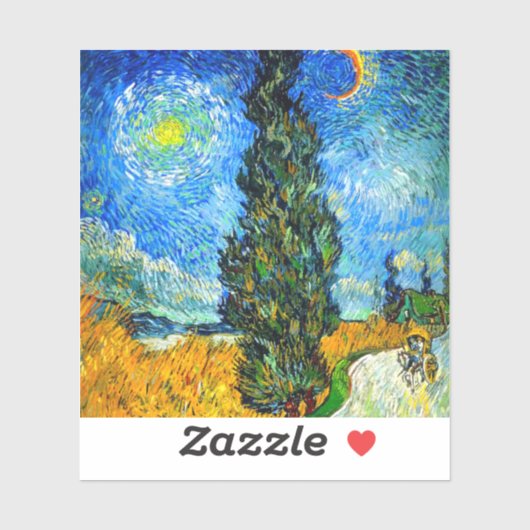 Van Gogh Road met Cypress en Star Sticker (Vel)