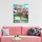 Van Gogh - Roze perzikboom Canvas Afdruk (Insitu (Woonkamer))