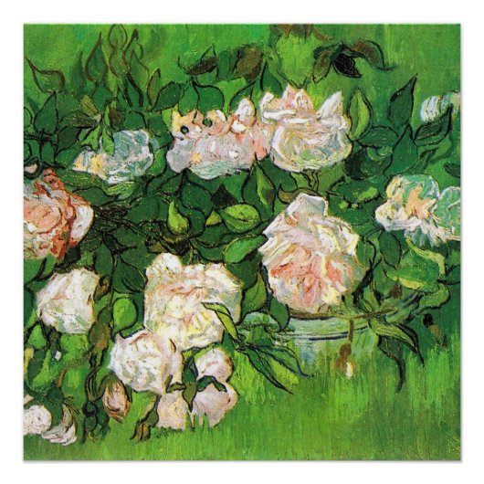 Van Gogh - Roze rozen Perfect Poster (Voorkant)