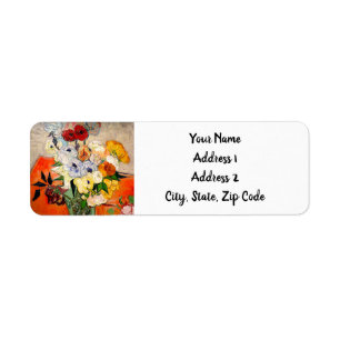 Van Gogh Rozen en Anemones Etiket